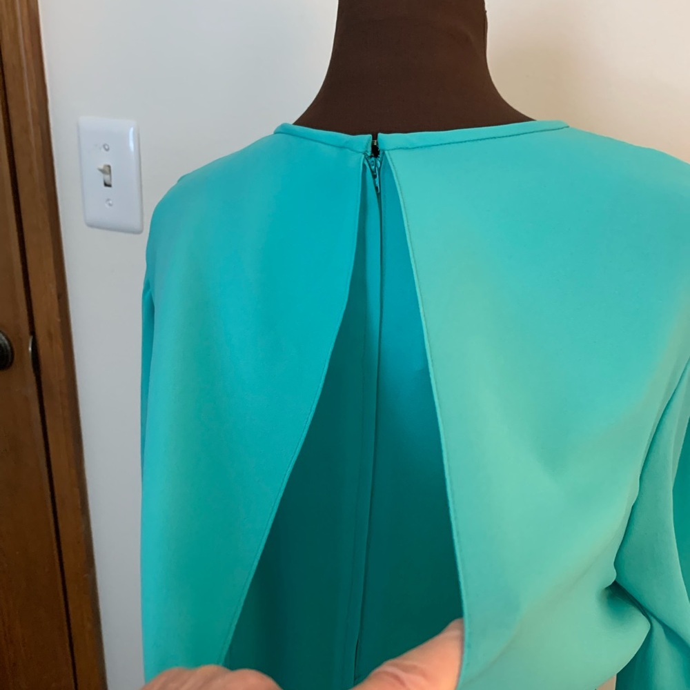 Formal Dress - Teal W/Grey Floral Beading - Picture 9 of 9